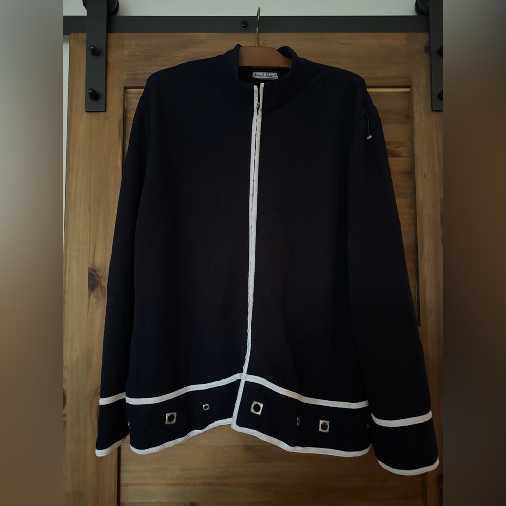 Joseph Ribkoff Black Jacket with White vest